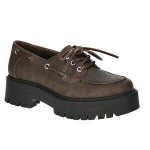 NEW No Boundaries Women's Brown Platform Boat Shoes - Shoe Size 11
